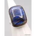 Bague Labradorite bleue rectangulaire Taille 55 - Bijoux en Labradorite Bleue