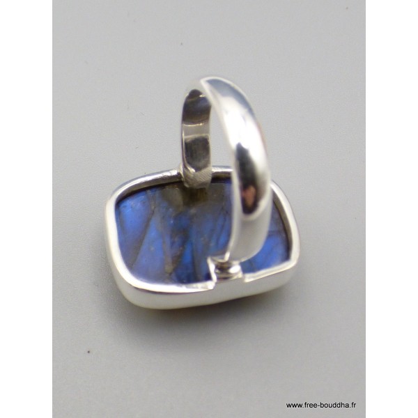 Bague Labradorite bleue rectangulaire Taille 55 Bijoux en Labradorite Bleue XV87.7