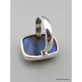 Bague Labradorite bleue rectangulaire Taille 55 - Bijoux en Labradorite Bleue