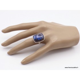 Bague Labradorite bleue rectangulaire Taille 55 Bijoux en Labradorite Bleue XV87.7