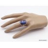 Bague Labradorite bleue rectangulaire Taille 55 Bijoux en Labradorite Bleue XV87.7
