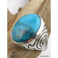 Chevalière pour Homme en Turquoise Mohave plusieurs tailles Bijoux en Turquoise Mohave XV88