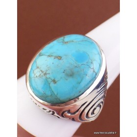 Chevalière pour Homme en Turquoise Mohave plusieurs tailles Bijoux en Turquoise Mohave XV88