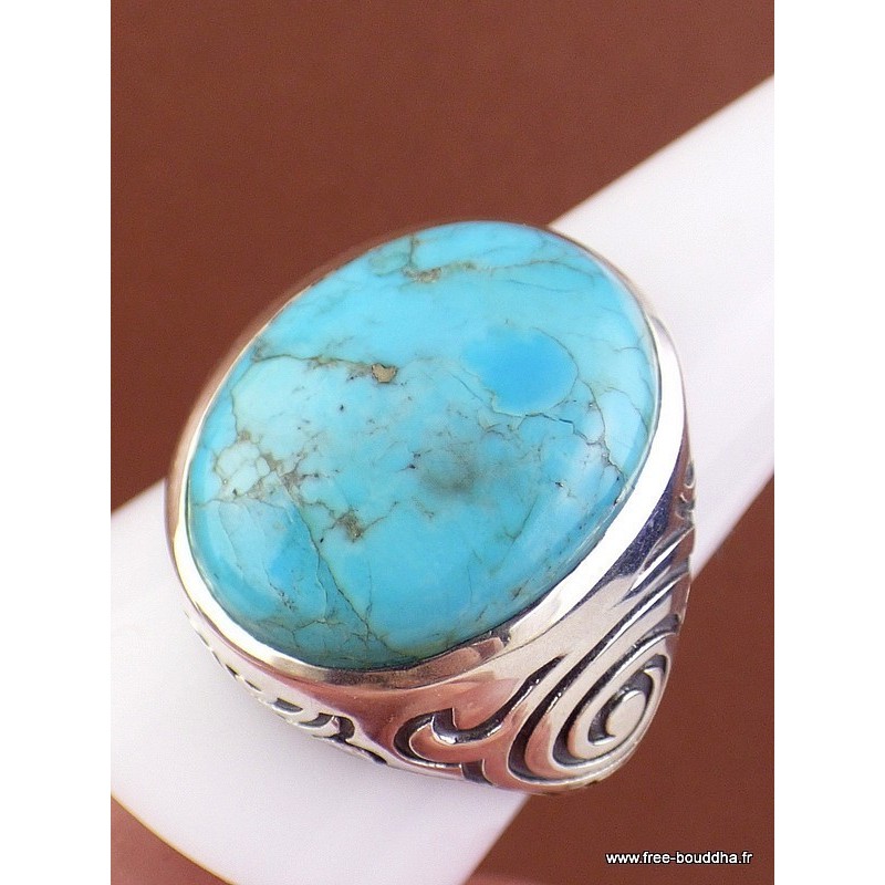 Chevalière pour Homme en Turquoise Mohave plusieurs tailles Bijoux en Turquoise Mohave XV88