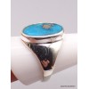 Chevalière Homme Turquoise avec pyrite Taille 66 Bagues pierres naturelles XV94