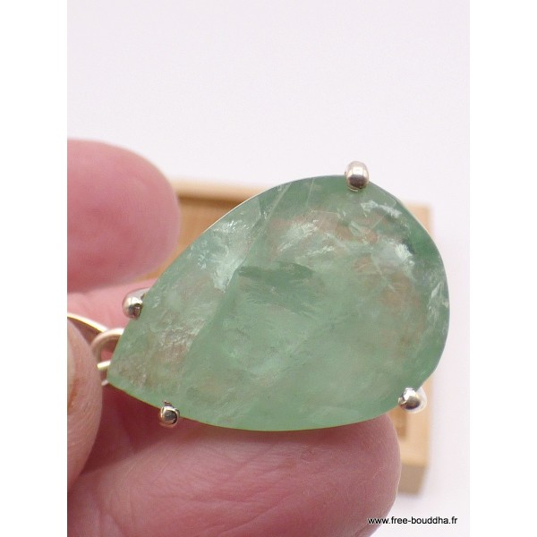 Pendentif Fluorite verte facettée forme goutte Pendentifs pierres naturelles PAC20.2