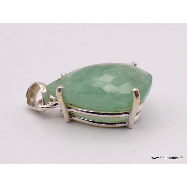 Pendentif Fluorite verte facettée forme goutte Pendentifs pierres naturelles PAC20.2
