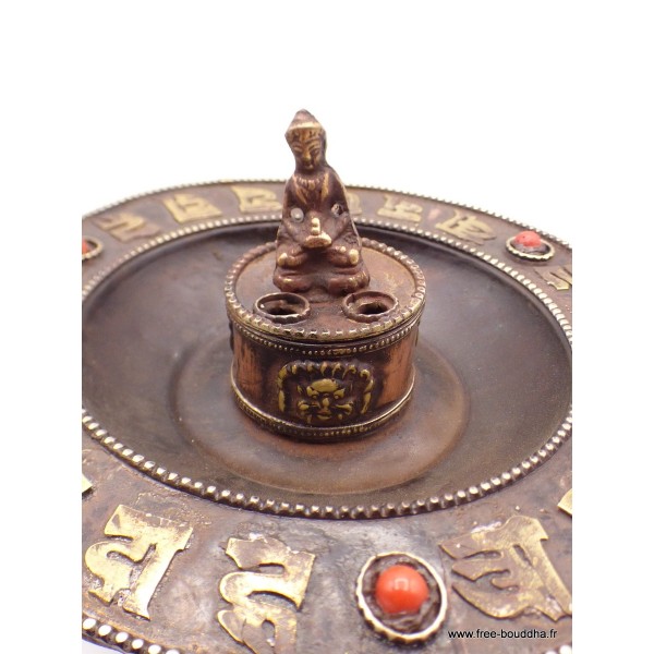 Porte-encens tibétain Bouddha et mantra Encens tibétains, accessoires 3034.1