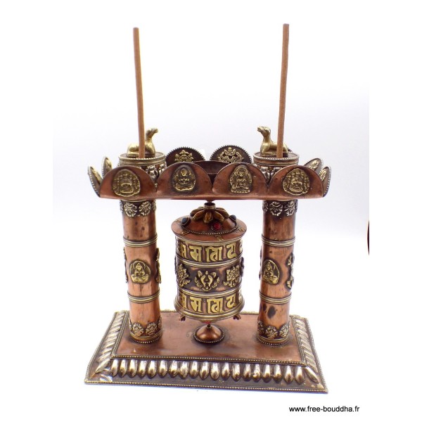 Grand moulin à prières bouddhiste Stupa 25 cm Moulins à Prières tibétains GMAP50