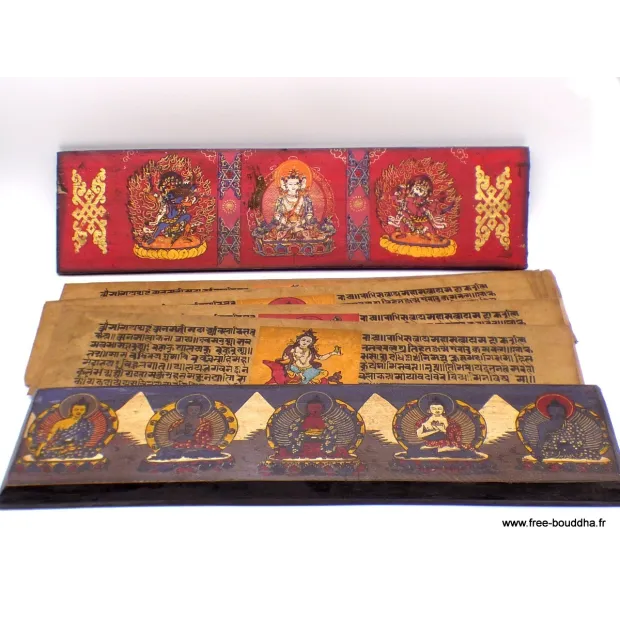 Grand livre de prières bouddhistes 38 cm - Livre de prières bouddhistes