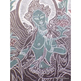 Sculpture bouddhiste sur ardoise Tara Verte Statuettes Bouddhistes SCAR6