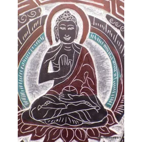 Sculpture bouddhiste sur ardoise Bouddha Sakyamouni - Décoration tibétaine