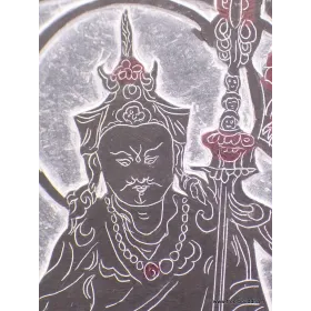 Sculpture bouddhiste sur ardoise Guru Rinpoché - Décoration tibétaine