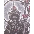 Sculpture bouddhiste sur ardoise Guru Rinpoché - Décoration tibétaine