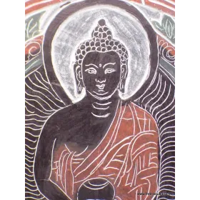 Sculpture bouddhiste sur ardoise Bouddha - Décoration tibétaine