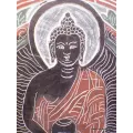 Sculpture bouddhiste sur ardoise Bouddha - Décoration tibétaine