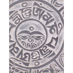 Sculpture bouddhiste sur ardoise Mantra Signes auspicieux Statuettes Bouddhistes SCAR11