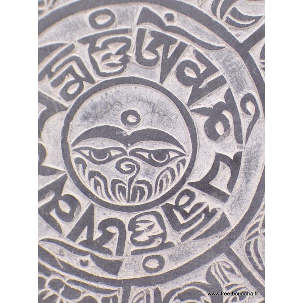 Sculpture bouddhiste sur ardoise Mantra Signes auspicieux Statuettes Bouddhistes SCAR11