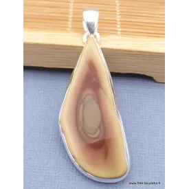Pendentif Jaspe impérial asymétrique marron jaune pâle - Pendentifs pierres naturelles