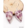 Boucles d'oreilles Tourmaline rose sur quartz triangulaires Bijoux en Tourmaline Rose XV106