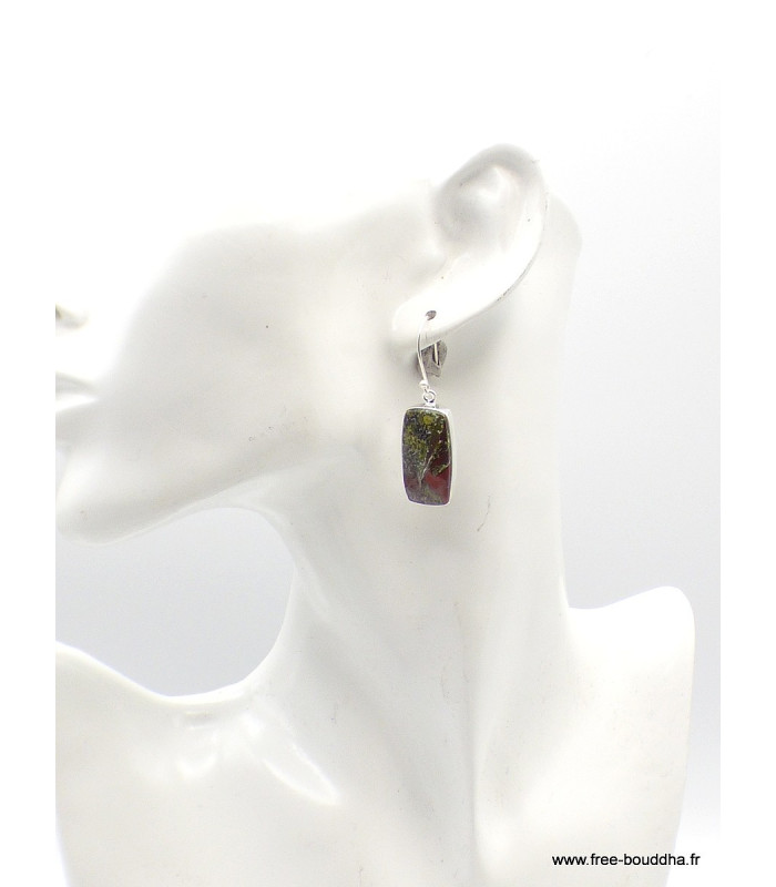 Boucles d'oreilles Jaspe Sang du Dragon Boucles d'oreilles en pierres XV114