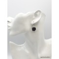 Boucles d'oreilles Tourmaline noire carrées Bijoux en Tourmaline Noire PAC27.2