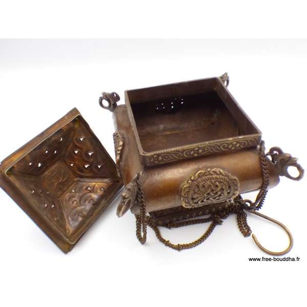 Brûleur d'encens tibétain antique pagode encensoir Brûleurs et porte-encens ANT4060