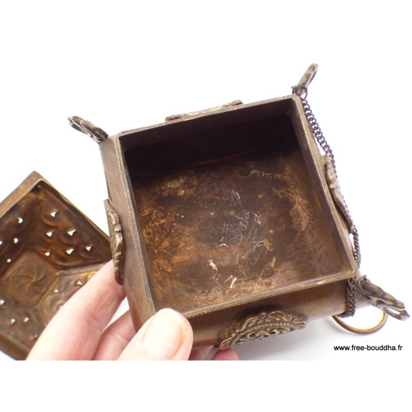 Brûleur d'encens tibétain antique pagode encensoir Brûleurs et porte-encens ANT4060