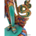 Statue bouddhiste Tara verte sur pied 30 cm - Artisanat Tibétain - Statuettes bouddhistes tibétaines artisanales