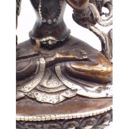 Statuette bouddhiste Tara blanche Cuivre et aluminium 15 CM Statuettes Bouddhistes TARACU
