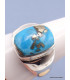 Chevalière pour Homme en Turquoise avec pyrite taille 67 Bagues pierres naturelles PAC44.3