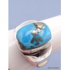 Chevalière pour Homme en Turquoise avec pyrite taille 67 Bagues pierres naturelles PAC44.3
