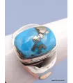 Chevalière pour Homme en Turquoise avec pyrite taille 67 - Bagues pierres naturelles
