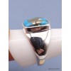 Chevalière pour Homme en Turquoise avec pyrite taille 67 Bagues pierres naturelles PAC44.3