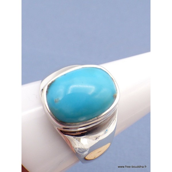 Chevalière pour Homme en Turquoise avec pyrite taille 66 Bagues pierres naturelles PAC44.5