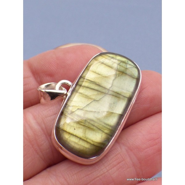 Pendentif rectangulaire Labradorite dorée Pendentifs pierres naturelles XV116