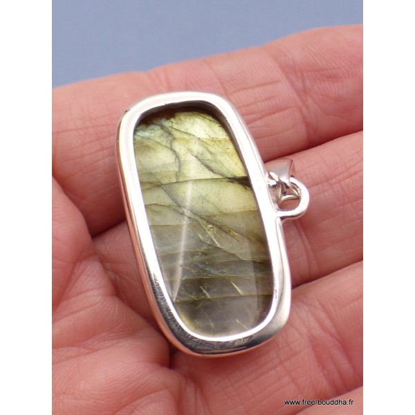 Pendentif rectangulaire Labradorite dorée Pendentifs pierres naturelles XV116