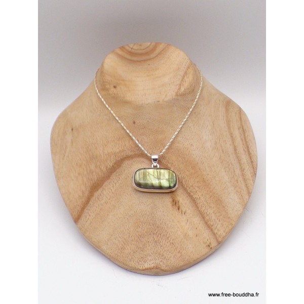 Pendentif rectangulaire Labradorite dorée Pendentifs pierres naturelles XV116