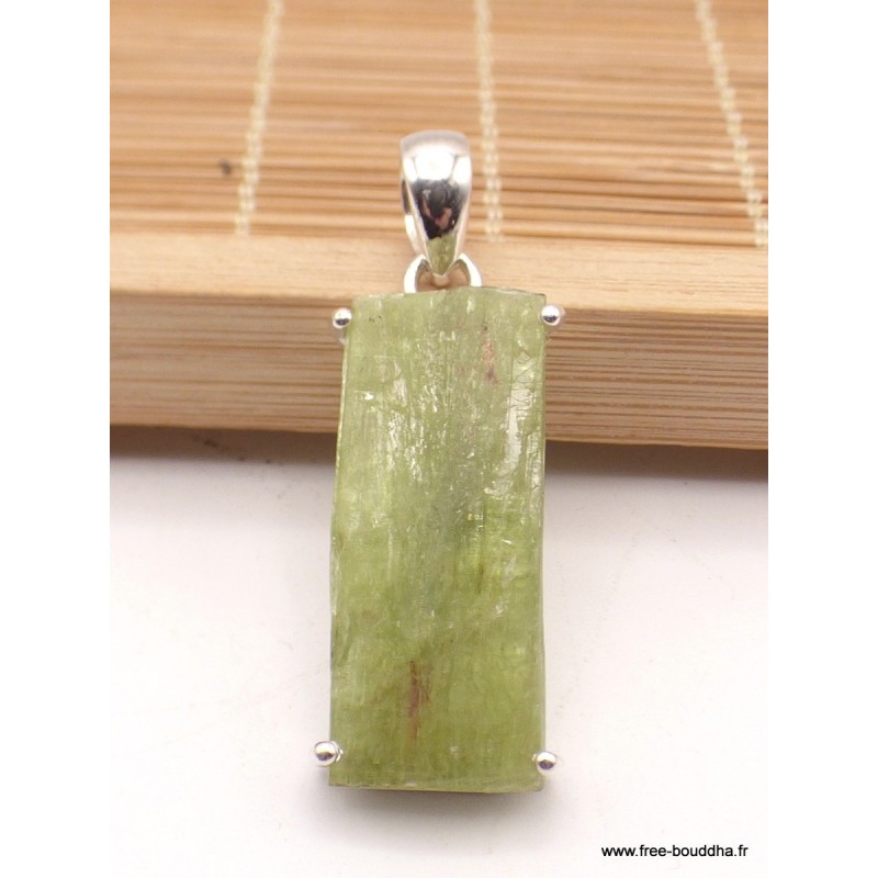 Pendentif Cyanite verte brute bâtonnet Pendentifs pierres naturelles PAC13.2