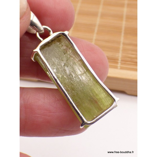 Pendentif Cyanite verte brute bâtonnet Pendentifs pierres naturelles PAC13.2