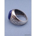 Bague Chevalière pour Homme en Lapis Lazuli Bagues pierres naturelles KB21