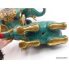 Statue Eléphant en laiton serti de pierres naturelles 2,6 kg Statuettes Bouddhistes STAEL