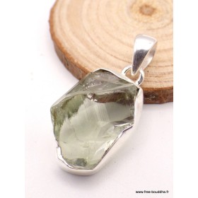 Pendentif argent Améthyste verte brute serti clos Pendentifs pierres naturelles PAC69.2