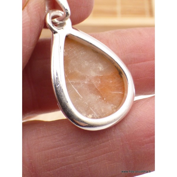 Pendentif Calcite Orange forme goutte Pendentifs pierres naturelles PAC55.3