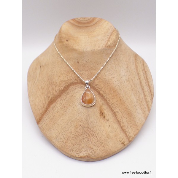 Pendentif Calcite Orange forme goutte Pendentifs pierres naturelles PAC55.3
