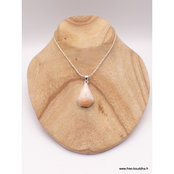 Pendentif Sélénite orange forme trapèze Pendentifs pierres naturelles XV120