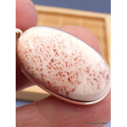 Pendentif oval en Scolecite orange Pendentifs pierres naturelles PAC52.2