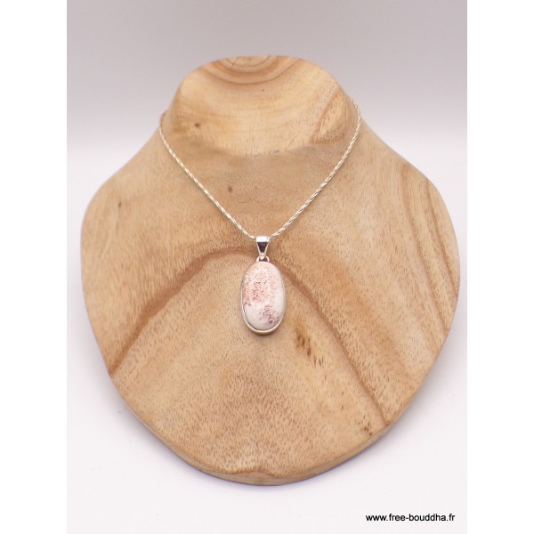 Pendentif oval en Scolecite orange Bijoux en Scolecite PAC52.2
