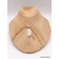 Pendentif oval en Scolecite orange argent 925 - Pendentifs pierres naturelles