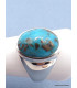 Chevalière ovale pour Homme en Turquoise avec pyrite taille 68 Bagues pierres naturelles PAC44.8
